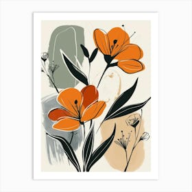 Orange Flowers 11 Art Print