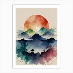 Japanese Mountains Art Print