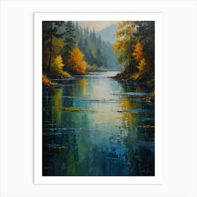 Autumn On The River 1 Art Print