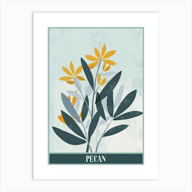 Pecan Tree Flat Illustration 7 Poster Art Print