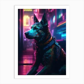 Cyberpunk Dog 13 Art Print