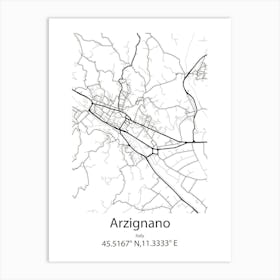 Arzignano,Italy Minimalist Map Art Print