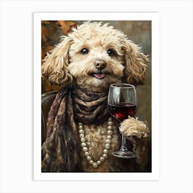 Whimsical Doodle Drinking 2 Art Print