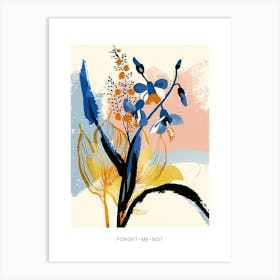 Colourful Flower Illustration Poster Forget Me Not 2 Art Print