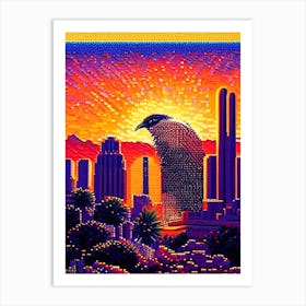 Phoenix, City Us  Pointillism Art Print