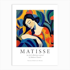 Blue Hair Woman, The Matisse Inspired Art Collection Poster Art Print