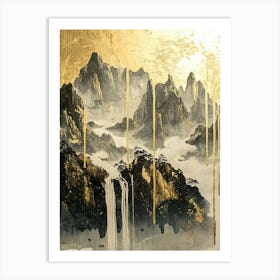 Sayan Golden Peaks - Gilded Naturalism Art Print