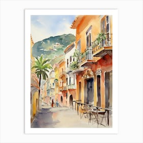 Salerno, Italy Watercolour Streets 1 Art Print