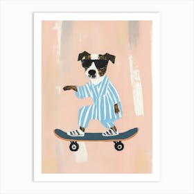 Skateboard Dog Art Print