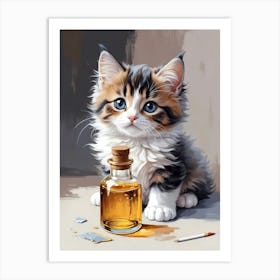 Kitten With A Cigarette Art Print