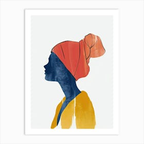 Silhouette Of A Woman, Boho, Minimalism Art Print