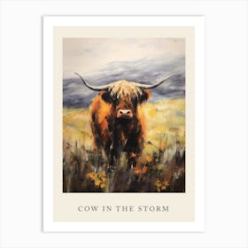 Cow In The Storm Poster Art Print