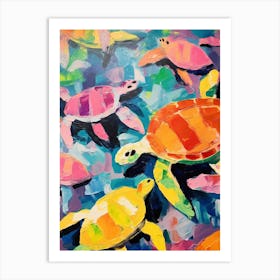 Turtle Abstract Group Painting Art Print