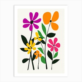 Flowers On A White Background 32 Art Print