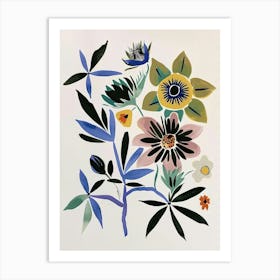 Painted Florals Passionflower 4 Art Print