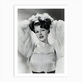 Rita Hayworth Lifting Hair Art Print