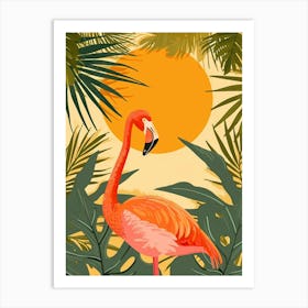 Greater Flamingo Yucatn Peninsula Mexico Tropical Illustration 6 Art Print