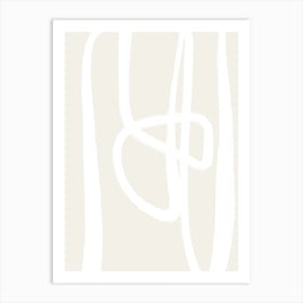 Abstract Line White Art Print