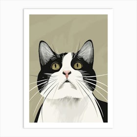 Black And White Cat 36 Art Print