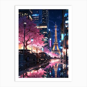 Paris At Night 2 Art Print