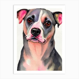 American Hairless Terrier 3 Watercolour Dog Art Print