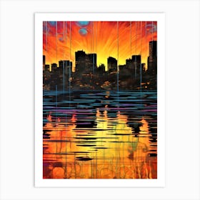 Urban Skyline - Sunset Cityscape Art Print