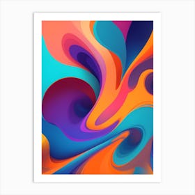 Abstract Colorful Waves Vertical Composition 56 Art Print