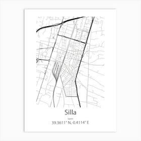 Silla,Spain Minimalist Map Art Print