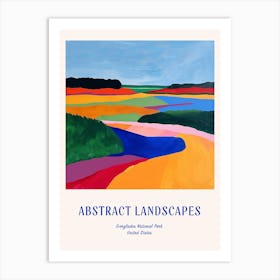 Colourful Abstract Everglades National Park Usa 6 Poster Blue Art Print