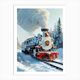 Christmas Train Art Print