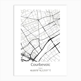 Courbevoic,France Minimalist Map Art Print