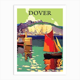 Dover, Sailing Boats Near The Coast Art Print