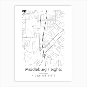 Middleburg,United States Minimalist Map Póster