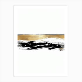 Gold And Black Abstract Painting 109 Art Print