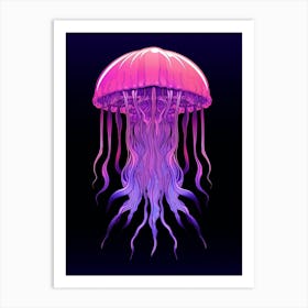 Mauve Stinger Jellyfish Cartoon 4 Art Print