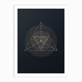 Abstract Geometric Gold Glyph on Dark Teal n.0188 Art Print
