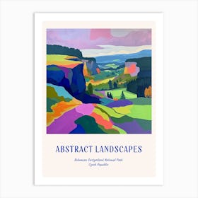 Colourful Abstract Bohemian Switzerland National Park Czech Republic 1 Poster Blue Art Print