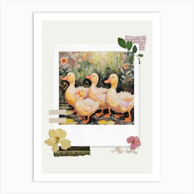Scrapbook Ducks Fairycore Painting 3 Art Print