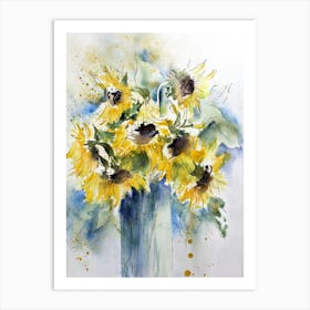 Sunflowers In A Vase Art Print