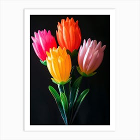 Bright Inflatable Flowers Protea 1 Art Print