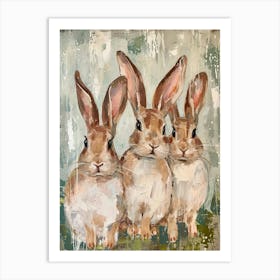 Kitsch Bunny Illustration 3 Art Print