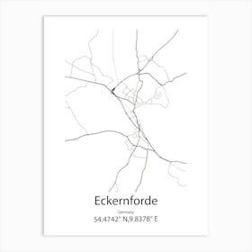 Eckernforde,Germany Minimalist Map Art Print