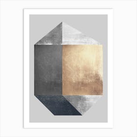 Metal and gold geometry 13 Art Print