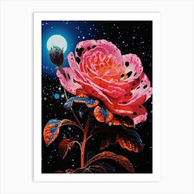 Surreal Florals Rose 4 Flower Painting Art Print