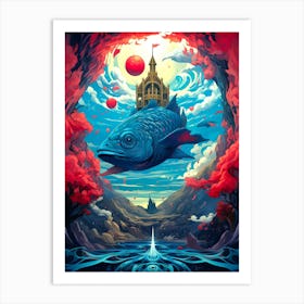 Fish And The Castle Art Print