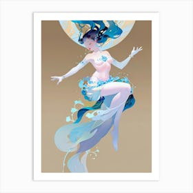 Azure Moon Art Print