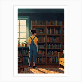 Girl In The Library 3 Art Print