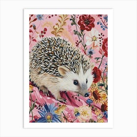 Floral Animal Painting Hedgehog 8 Art Print