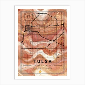 Tulsa Map Art Print