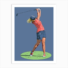 Golfer Swinging Art Print